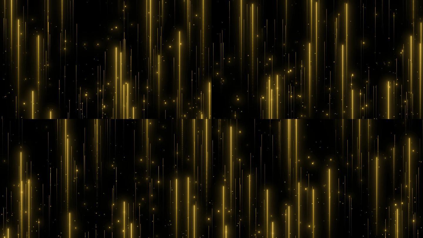 金色黄色粒子线条上升运动素材
