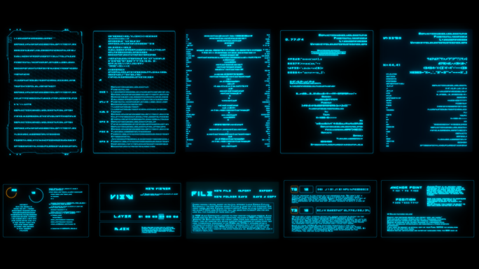 10个科技感赛博朋克带通道代码hud素材