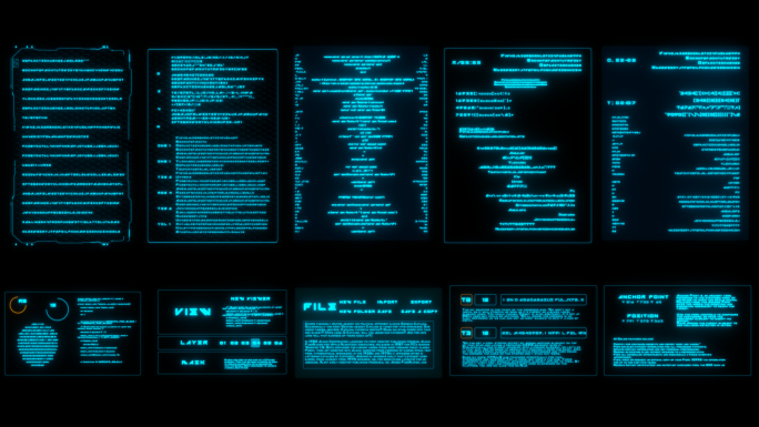 10个科技感赛博朋克带通道代码hud素材