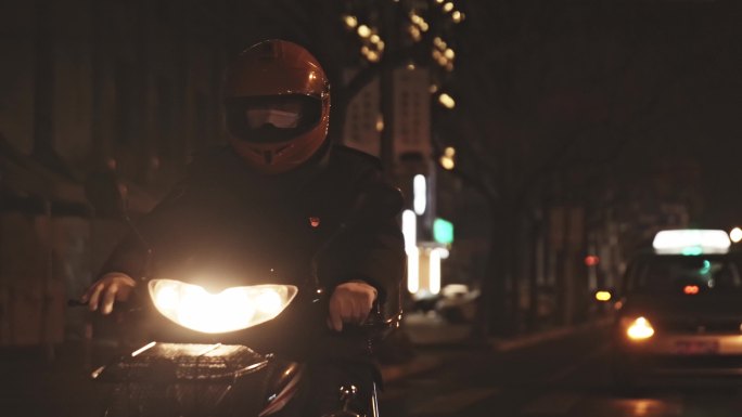 【原创】摩托车夜晚开车视频4K