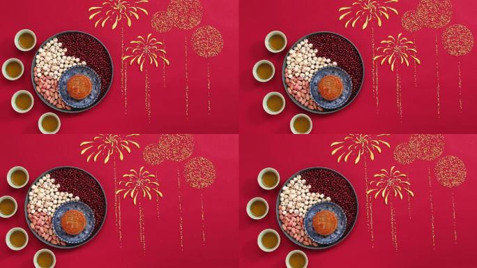 月饼创意摆拍特写月饼与茶壶摆拍特写中秋节