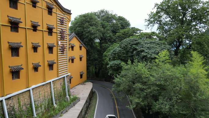 九华山风景区寺院甘露寺航拍