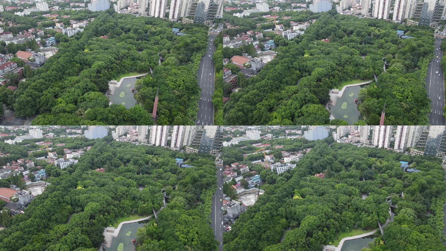 上海徐家汇公园4K航拍