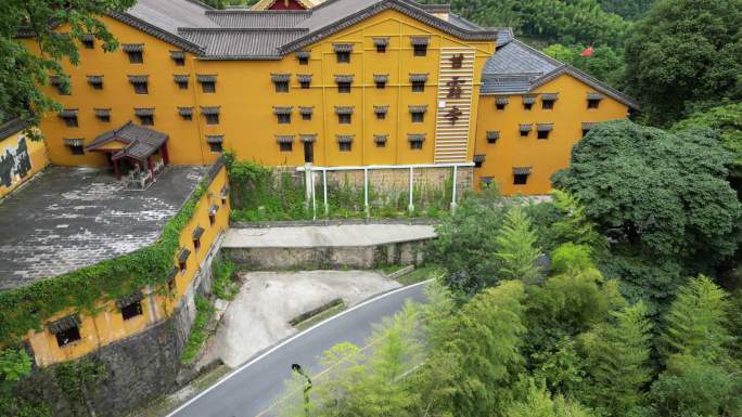 九华山风景区寺院甘露寺航拍