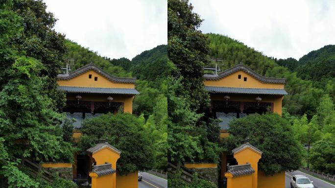 九华山风景区寺院甘露寺航拍