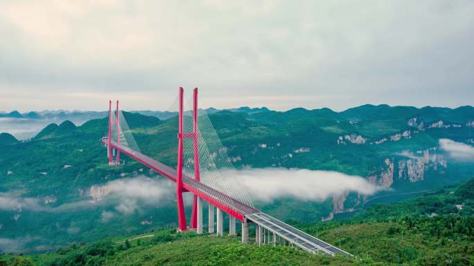 贵州鸭池河大桥延时素材（4K）