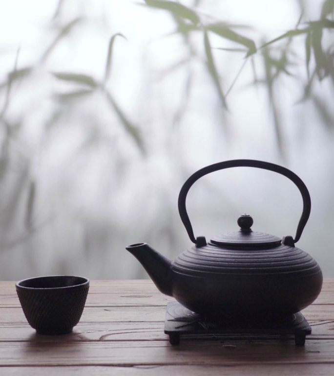 茶壶和茶杯泡茶沏茶制茶炒茶道茶芽茶文化春