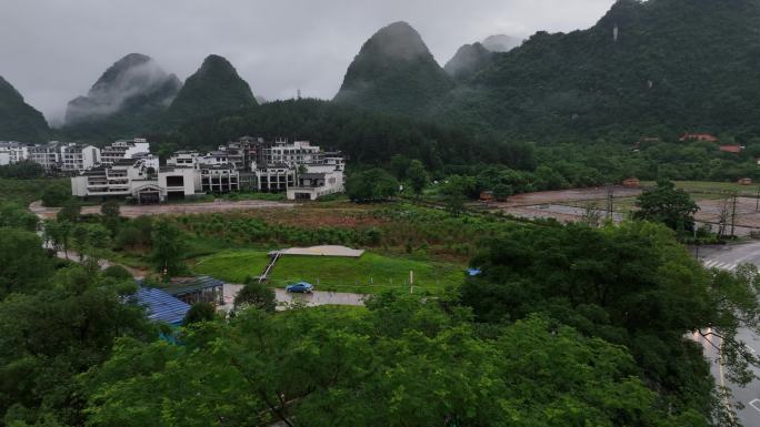 桂林遇龙河洪水来临