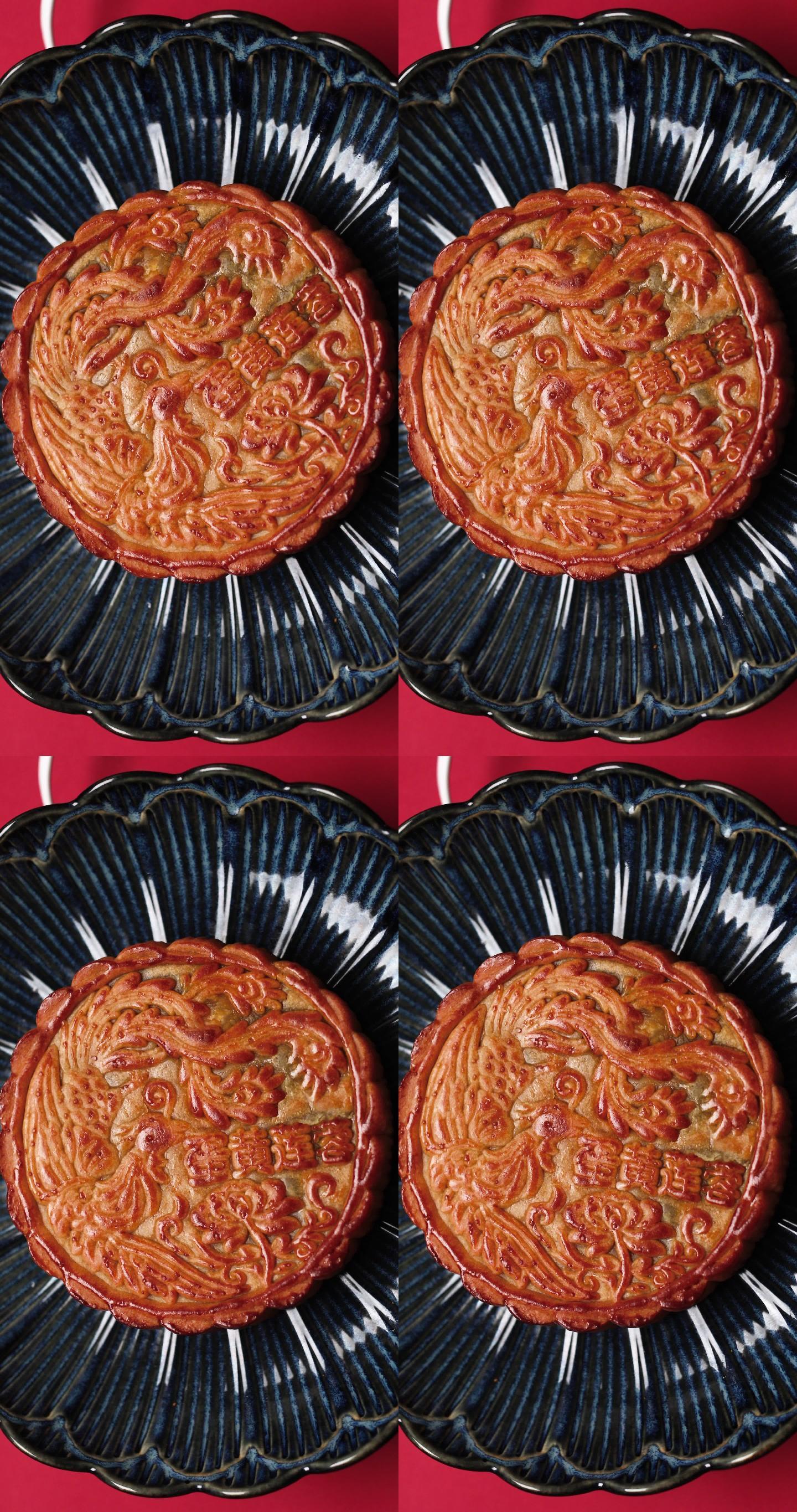 厨师展示月饼特写中国风视频素材团圆古典古