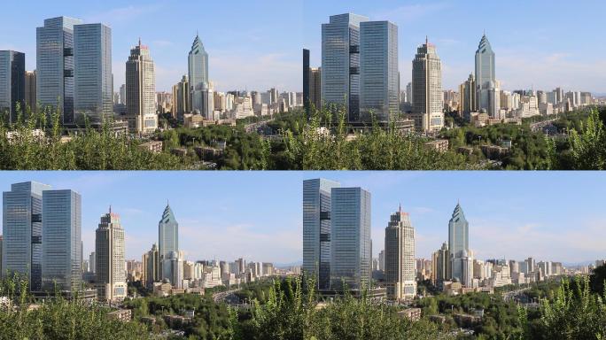 原创 新疆乌鲁木齐高楼建筑城市天际线风光