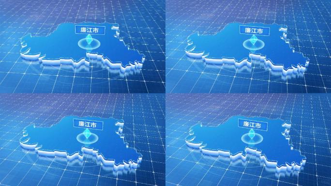 廉江市蓝色科技感定位地图