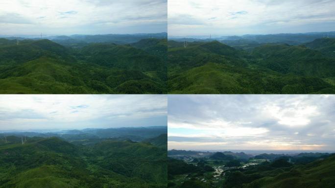 航拍大山高山山区贵州大山云贵高原山区