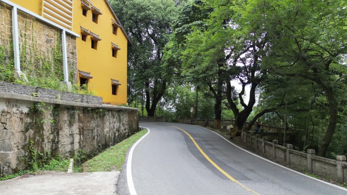 九华山风景区寺院甘露寺航拍