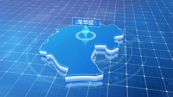 龙华区蓝色科技感定位地图ae模板