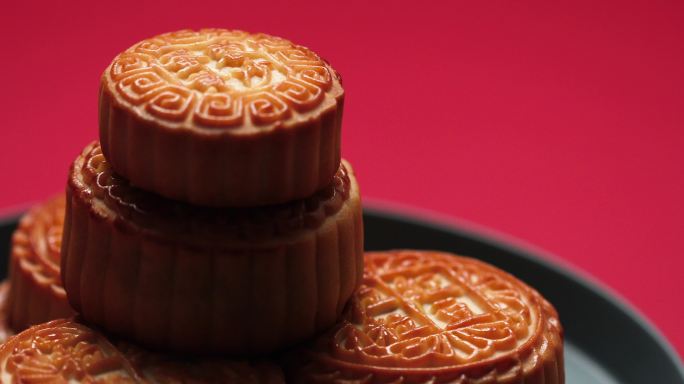 月饼近景特写中式甜点中秋节食品中国传统节