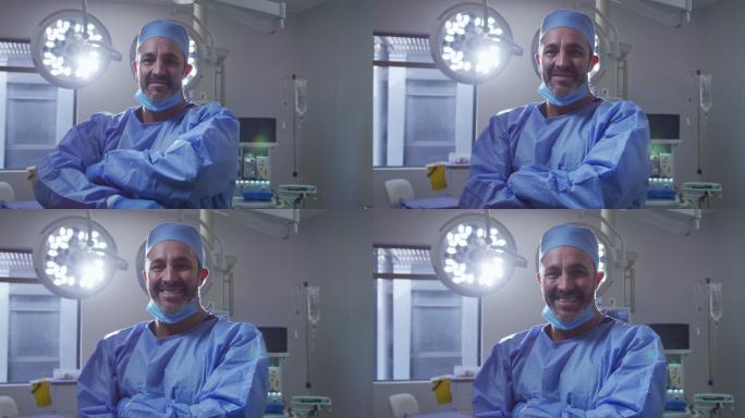 医护人员工作场景医生在手术室镜头微笑