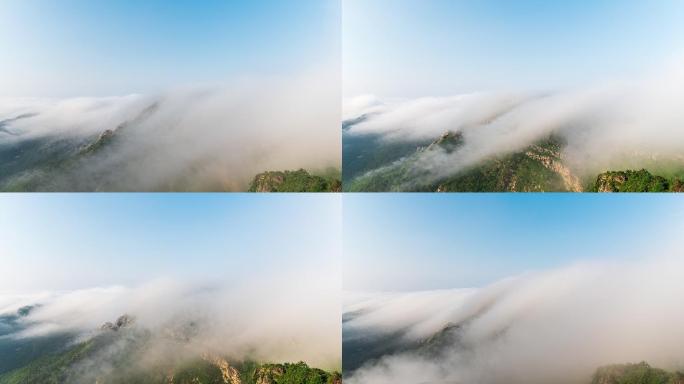 大连金州大黑山顶绝美平流雾，如梦如幻！
