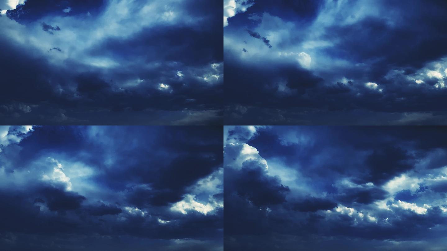 【HD天空】压抑墨蓝云影魔幻云团阴云云絮