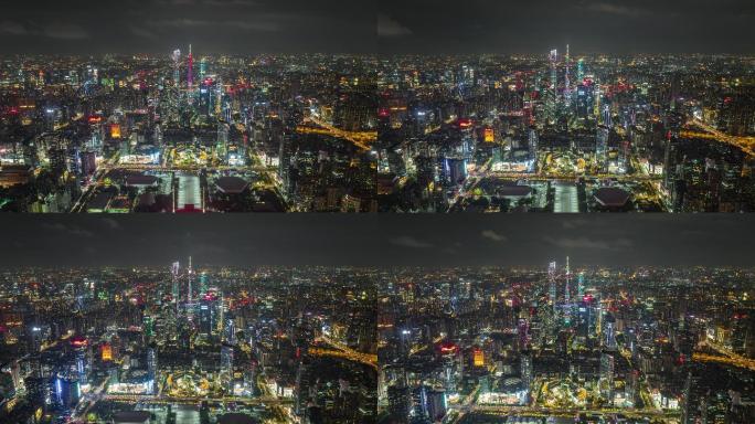 【商用4K】广州中轴天环航拍大气夜景城市