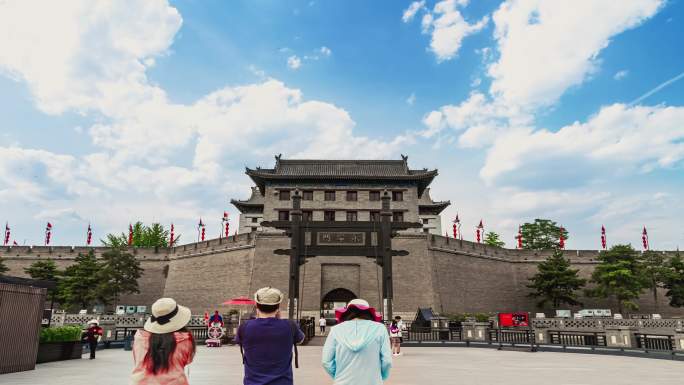 4K原创 西安永宁门向前大范围移动延时