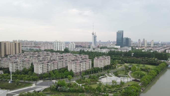 上海奉贤区全景地标建筑高楼大厦小区4K