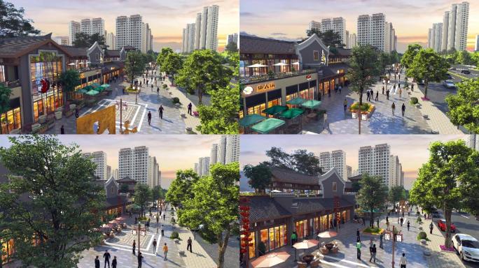 【三维动画】仿古商业街