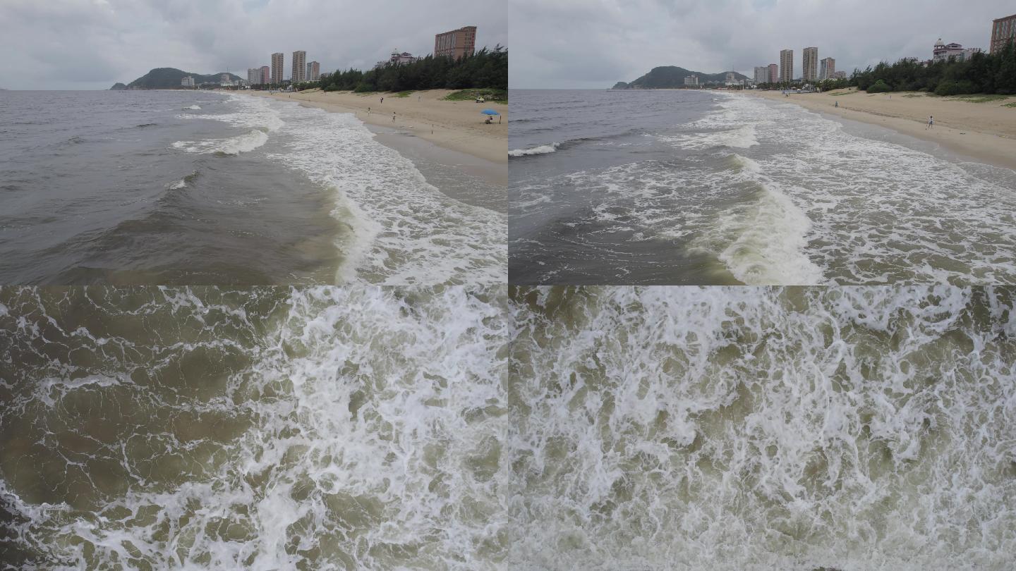 浑浊的海浪，海水，海边，海岸
