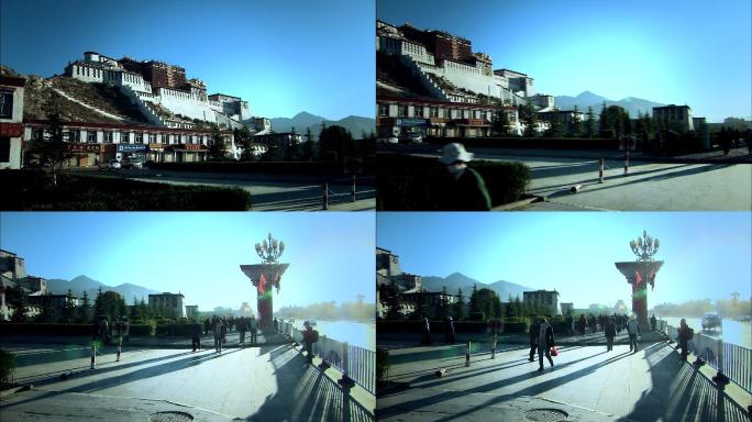 人流 朝圣者 西藏 布达拉宫
