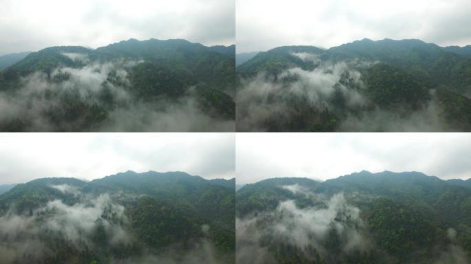 航拍、山、雾、云
