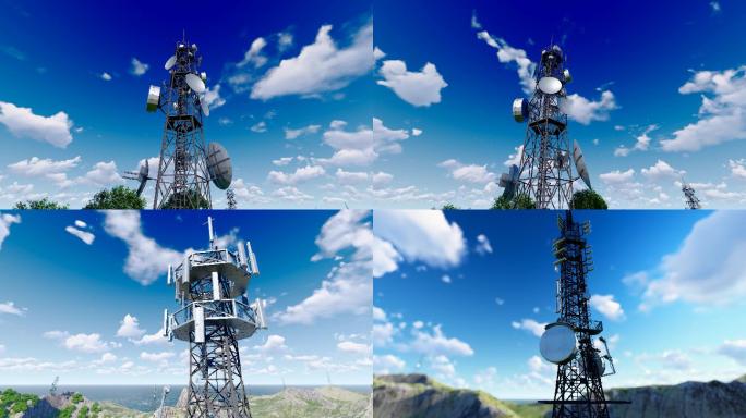 4K 5G信号塔移动数据网络通讯延时摄影