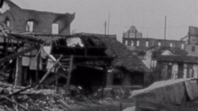1937年被日军轰炸的上海废墟