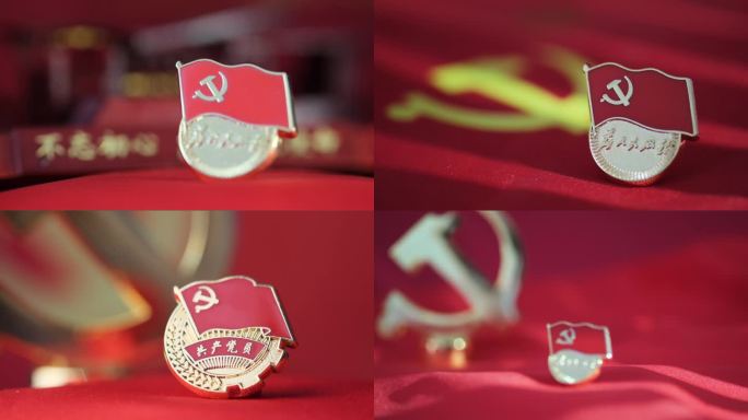 党政党建党徽红船视频素材