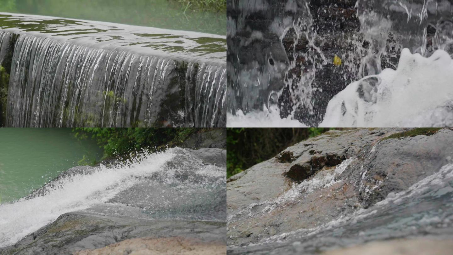 小溪流水瀑布慢镜头升格
