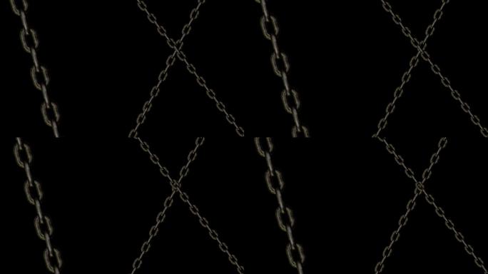 4K铁锁锁链运动动态素材带通道