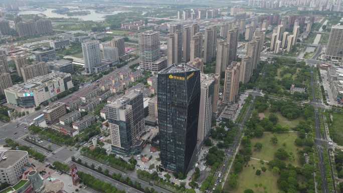 上海奉贤区全景地标建筑绿地集团大楼4K