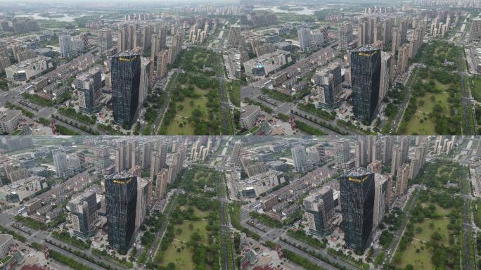 上海奉贤区全景地标建筑绿地集团大楼4K