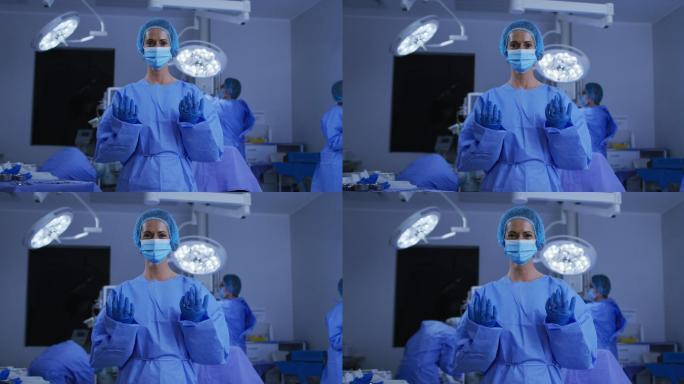 医护人员工作场景专家手术手术治疗无影灯下