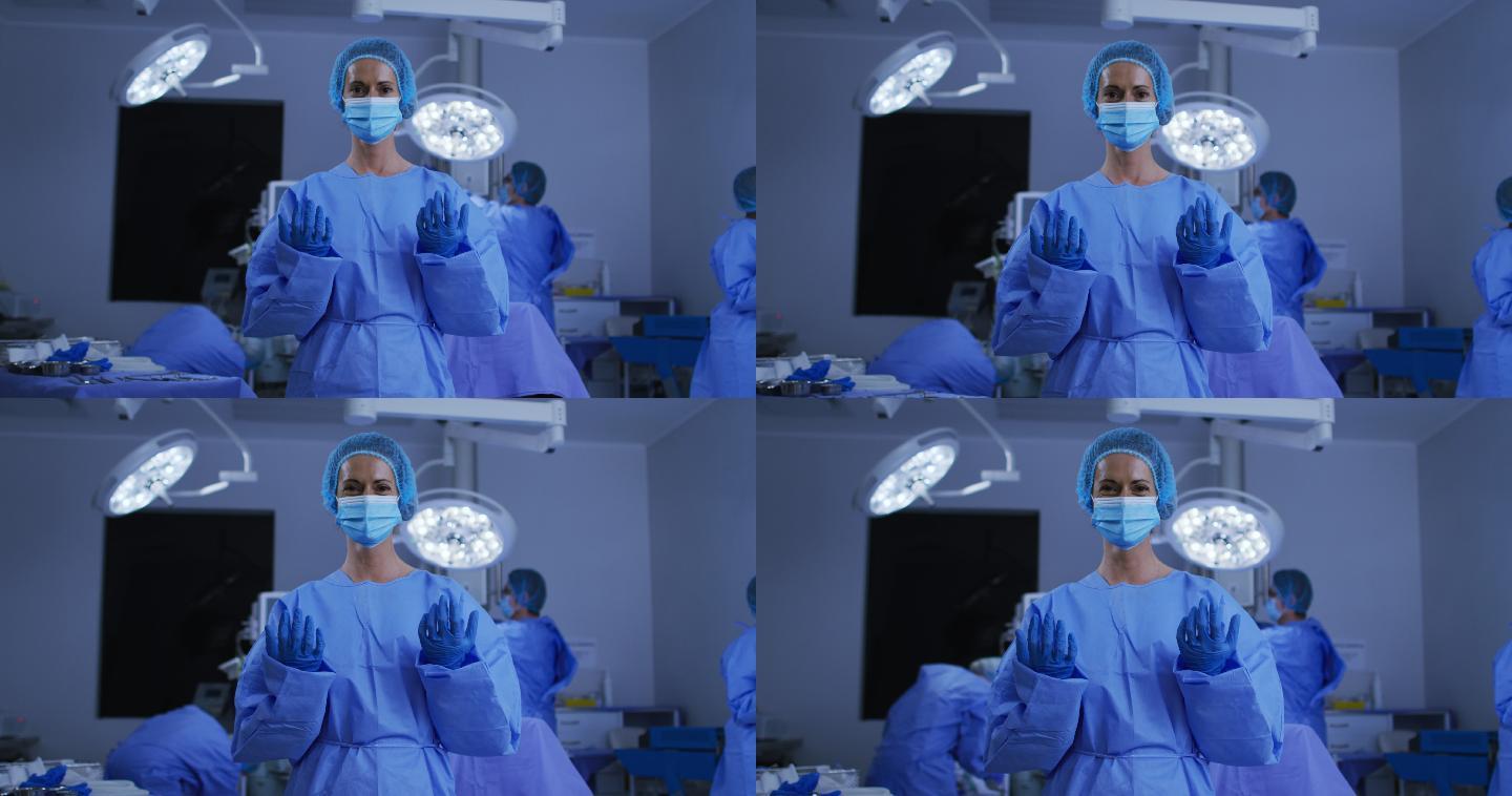 医护人员工作场景专家手术手术治疗无影灯下