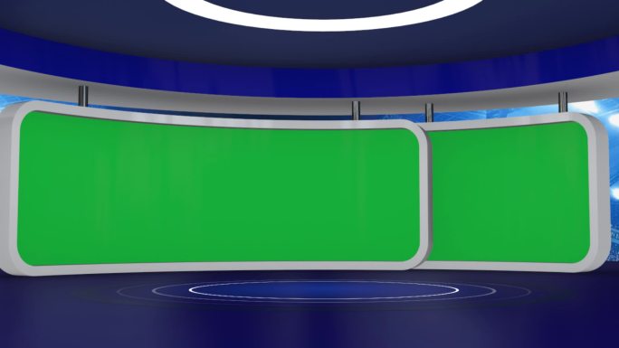 欧冠中超英超足球直播演播厅虚拟绿幕大厅
