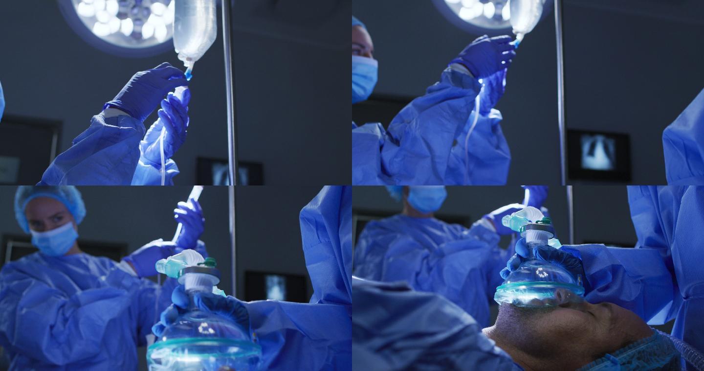 医护人员工作场景吊瓶输液专家手术手术治疗