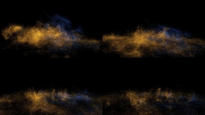 慢速飞舞炫舞流体沙尘粒子下沉消散特效素材