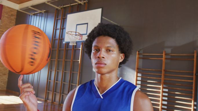 非裔美国男子篮球运动员的肖像