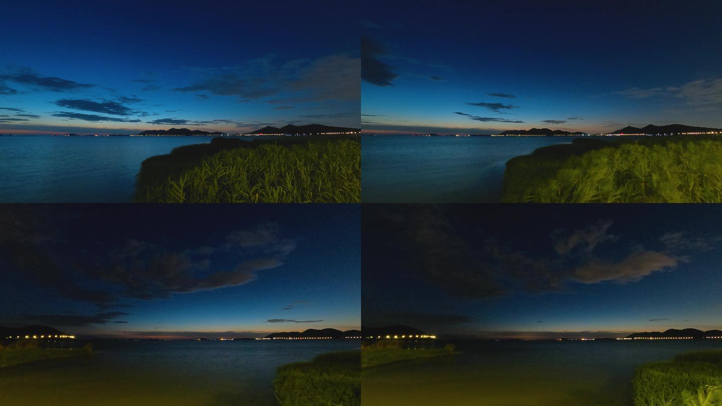 太湖夜晚天空延时摄影