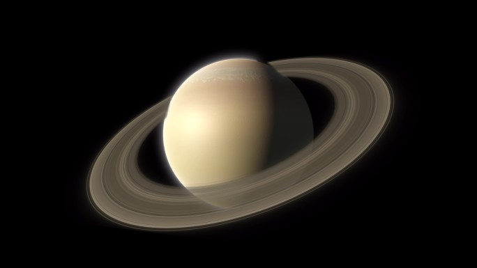 4k太阳系土星太阳月球转动自转循环带通道