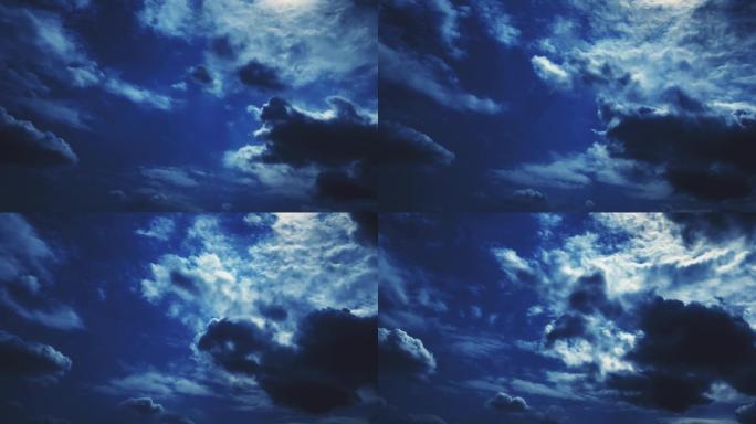 【HD天空】魔幻墨蓝云影梦幻云层深蓝乌云
