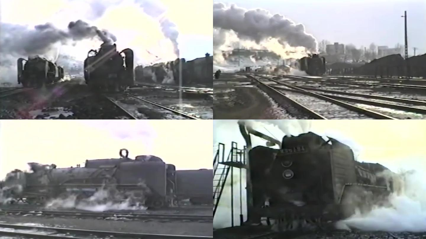 80年代蒸汽机车出站