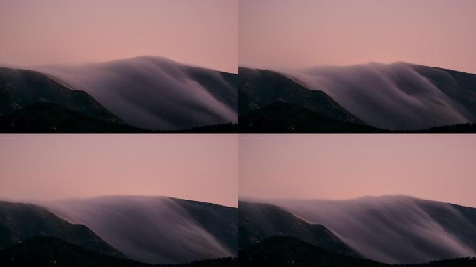 金州大黑山深夜平流雾，绝美如梦如幻！