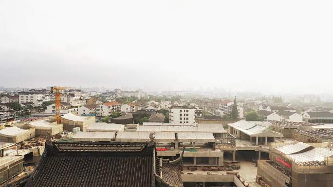 苏州航拍古镇建筑城市空镜头