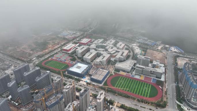 大连 小窑湾全景 平流雾 航拍