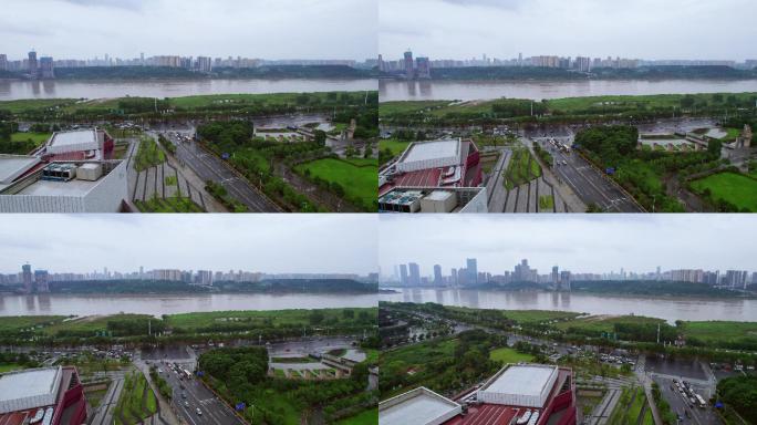 长沙湘江夏季雨季汛期涨水